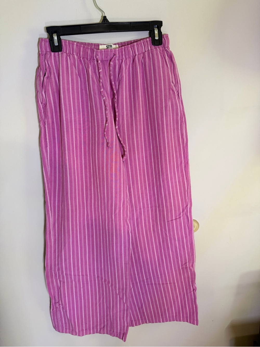stradivarius Pink Striped Straight-Leg Pants